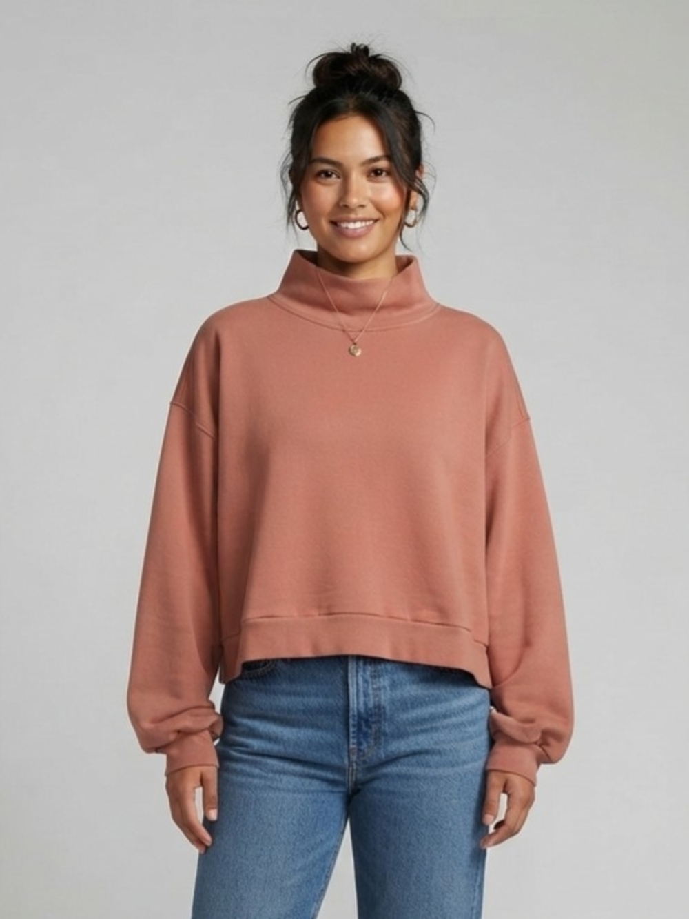 Abercrombie & Fitch Rose Clay Mock Neck Pullover Size XL